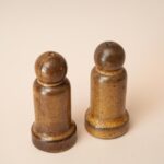 Retro bruin peper en zoutstel Waku West Germany keramiek