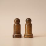 Retro bruin peper en zoutstel Waku West Germany keramiek