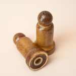 Retro bruin peper en zoutstel Waku West Germany keramiek