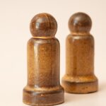 Retro bruin peper en zoutstel Waku West Germany keramiek