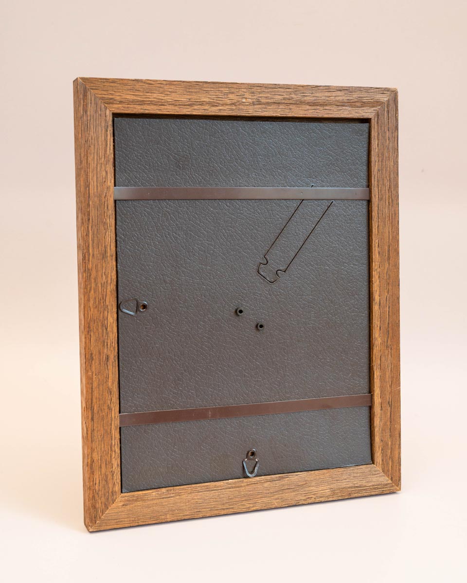 Olieverf schilderijtje bos bloemen in houten frame, gesigneerd JB