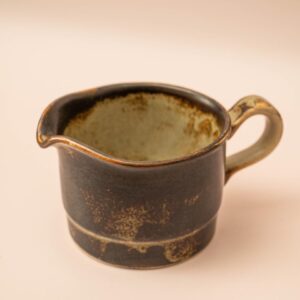 Vintage bruine keramische melkkan van Porsgrund Norway.