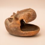 Keramisch nijlpaard hoofd schaaltje in lichte kleur