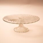 Glazen taartplateau met swirl patroon