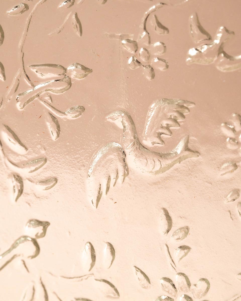 Ronde Kosta Boda Ulla schaal met vogels en bloemen patroon